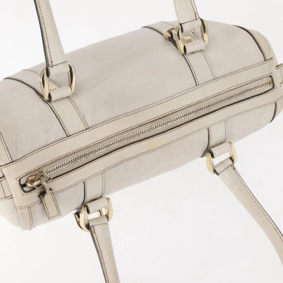 GUCCI Mini Abbey Boston Bag Leather White Gold - Picture 6 of 15